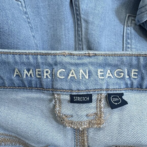 American Eagle Women’s Super High Rise Baggy Wide Leg Jeans Size 14 Stretch - Picture 8 of 12